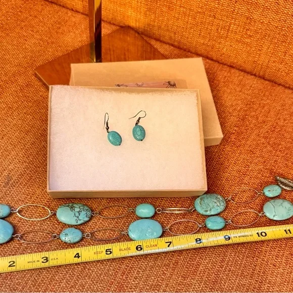 NIB Turquoise and Silver Women's Jewelry Set - Picture 5 of 9